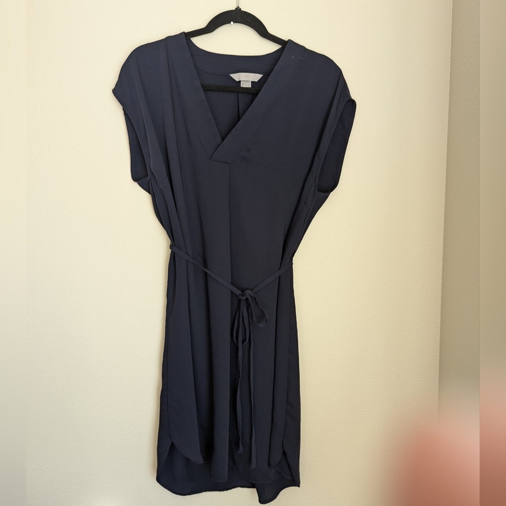 H&M Navy V-neck Dress Size 10